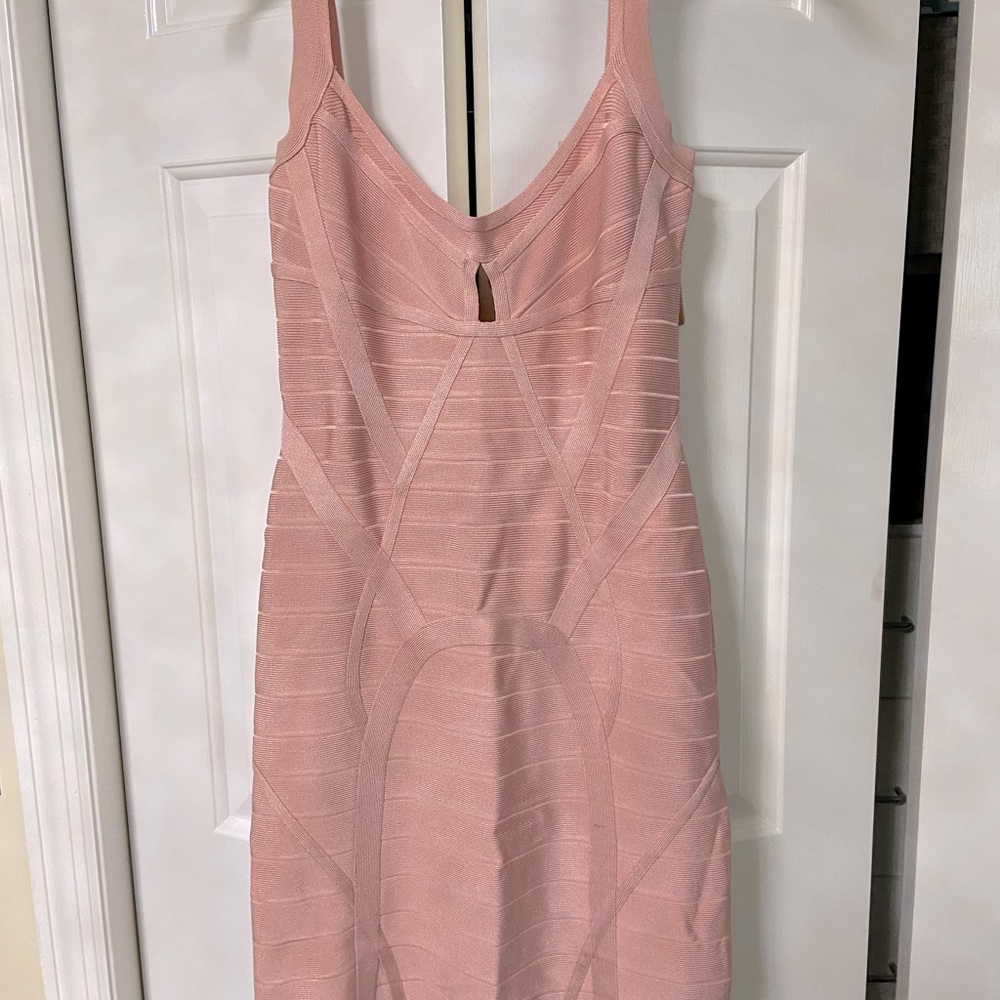 Herve Leger Bandage Dress. Blush Pink. Size M.
